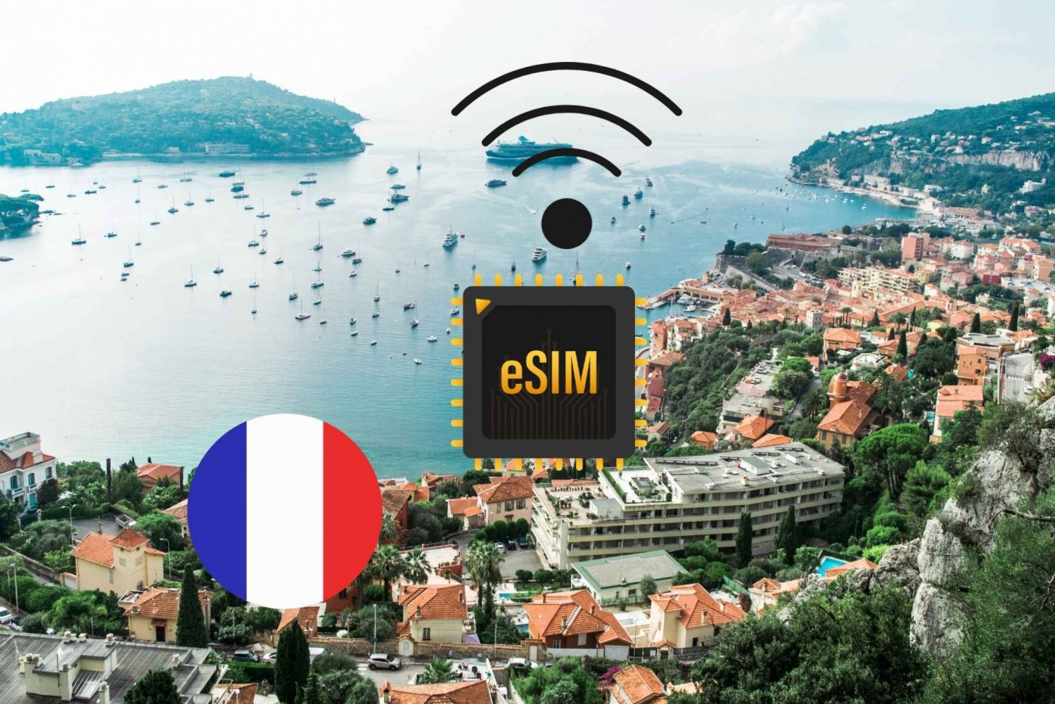 Nice : eSIM Internett-dataplan Frankrike høyhastighets 4G/5G