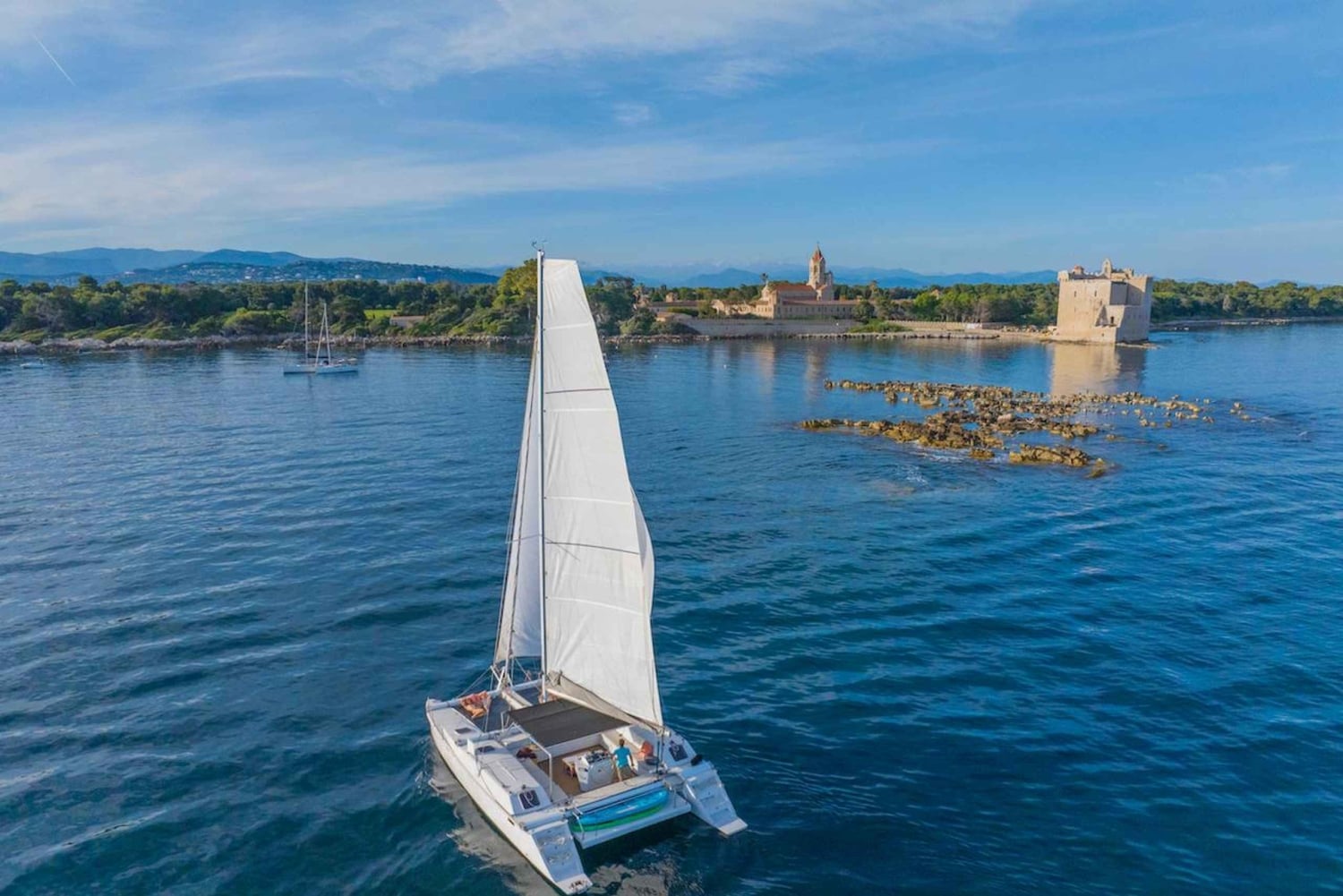 Vuurwerk en zonsondergang catamaran cruise - Black Sail