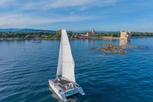 Vuurwerk en zonsondergang catamaran cruise - Black Sail
