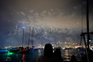 Vuurwerk en zonsondergang catamaran cruise - Black Sail