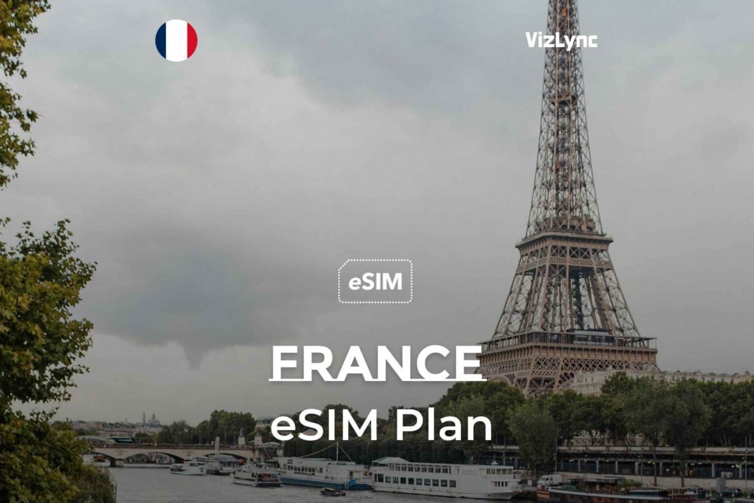 Ranska Travel eSIM -paketti, jossa on rajoittamattomat EU-puhelut ja data