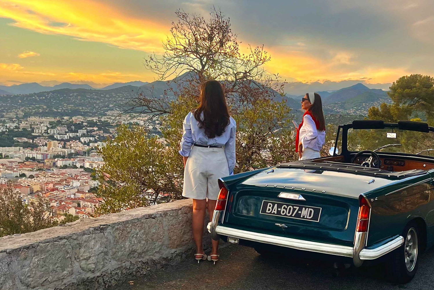 Côte d'Azur: Privat tur i en klassisk cabriolet