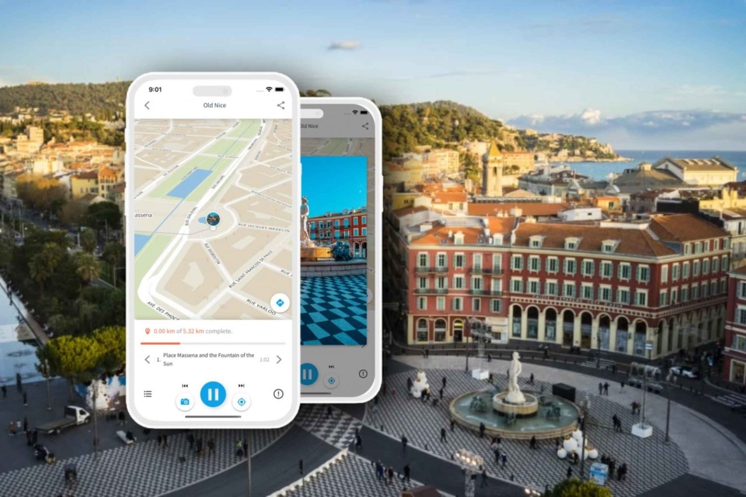 Tour della città di Nizza: un'app con audioguida su smartphone