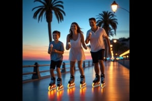 Nice by night on light-up rollerblades, with artisanal ice cream and live music!