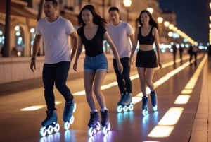 Nice by night on light-up rollerblades, with artisanal ice cream and live music!