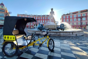 Nizza: Familien-City-Tour mit dem Fahrrad Elektrotaxi (4 Komfortsitze)