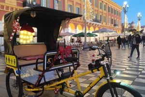 Nizza: Familien-City-Tour mit dem Fahrrad Elektrotaxi (4 Komfortsitze)