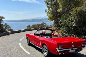 Tour turistico in Costa Azzurra a bordo di una Ford Mustang decappottabile