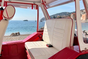 Turisttur på den franske riviera i en Mini Moke cabriolet