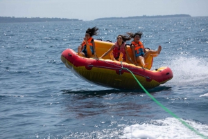 towed buoy for children and adults. Group activity.