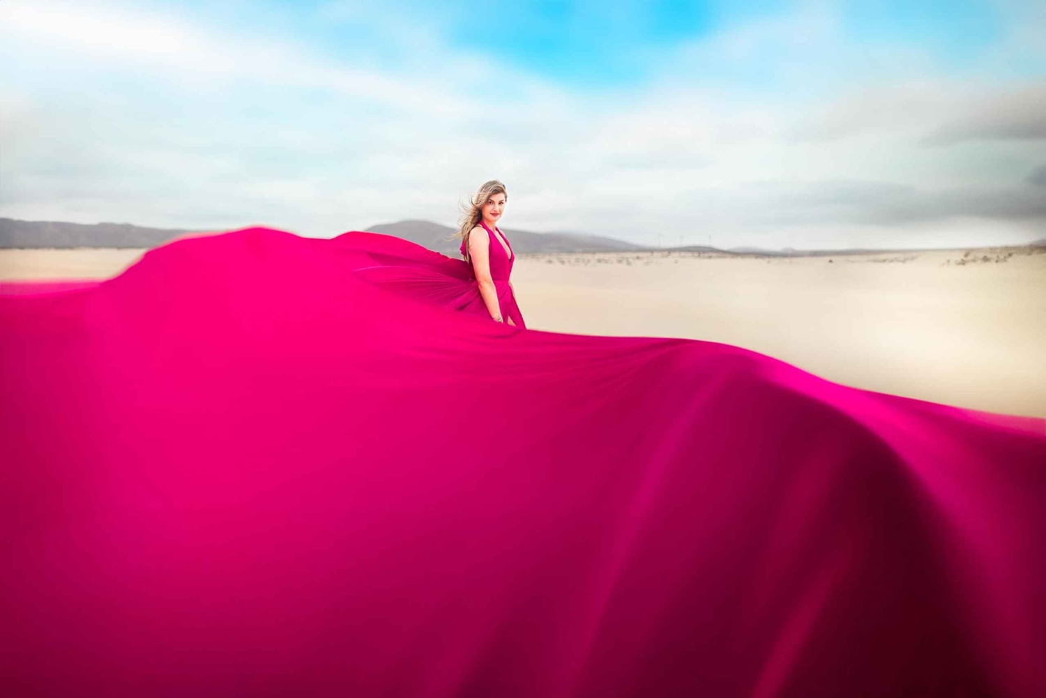 Corralejo : Photoshoot en robe volante privée