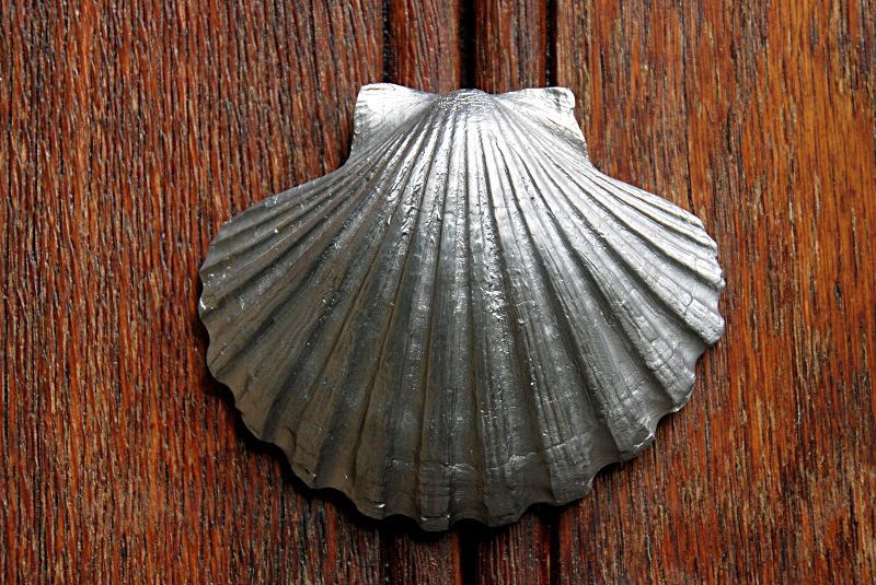 Silver scallop shell - this symbolises the pilgrimage
