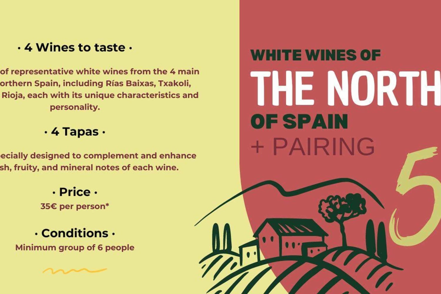 Norte de Espanha: Degustação de vinho branco com acompanhamento de tapas