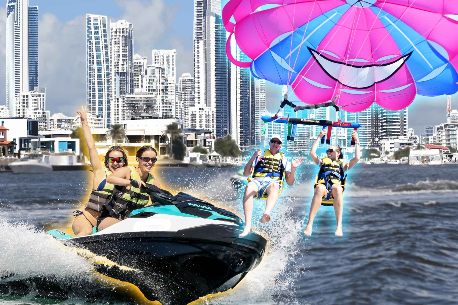 Surfers Paradise: paquete de parasailing y moto acuática