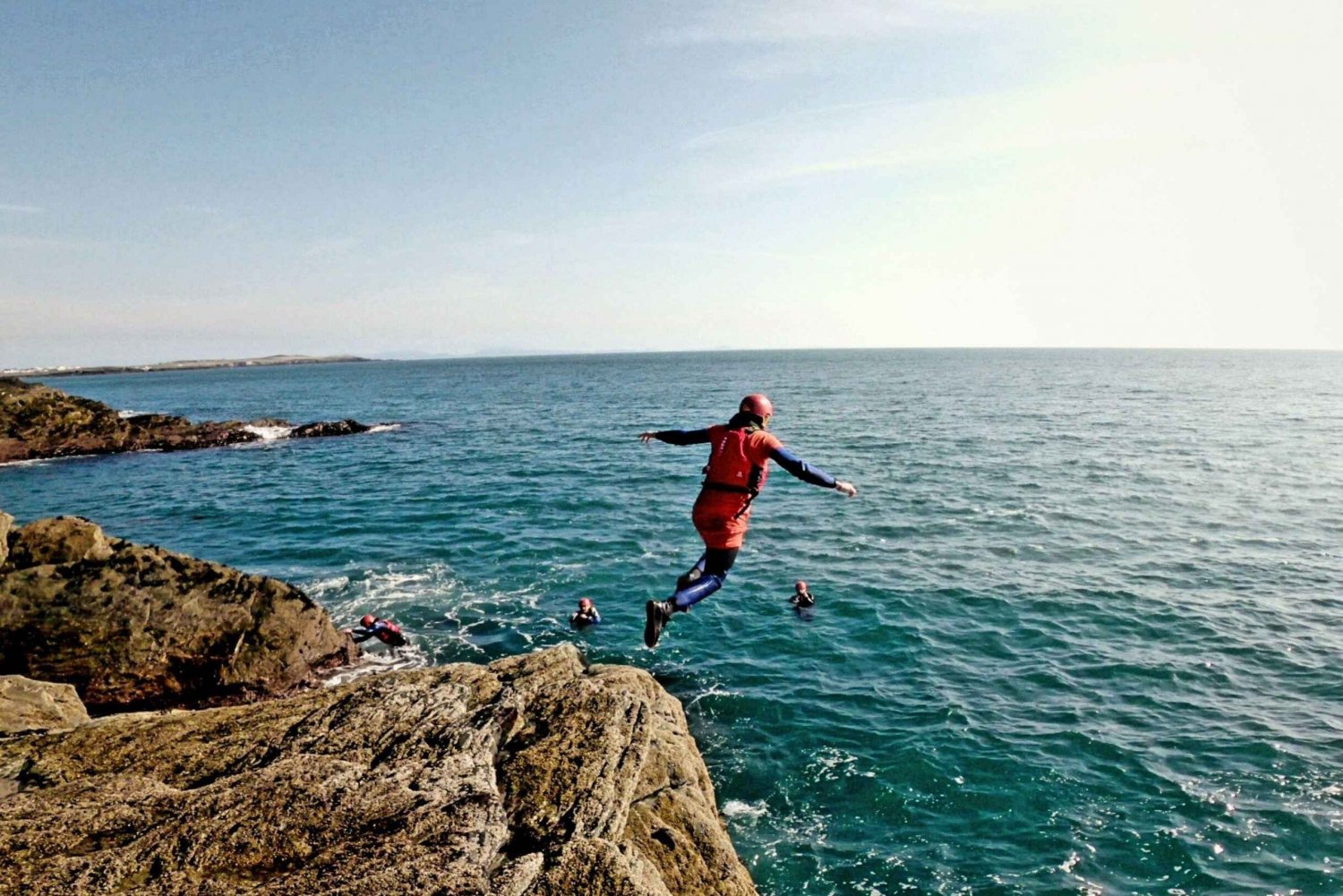 Coasteering on Anglesey (cliff jumping, climbing, swimming)