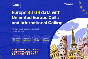 European eSIM Plan | 30GB Data and Unlimited Local EU Calls