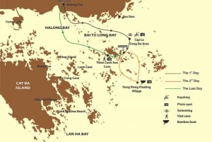 Depuis l'île de Cat Ba : Croisière dans la baie de Bai Tu Long 2D/1N Route tranquille