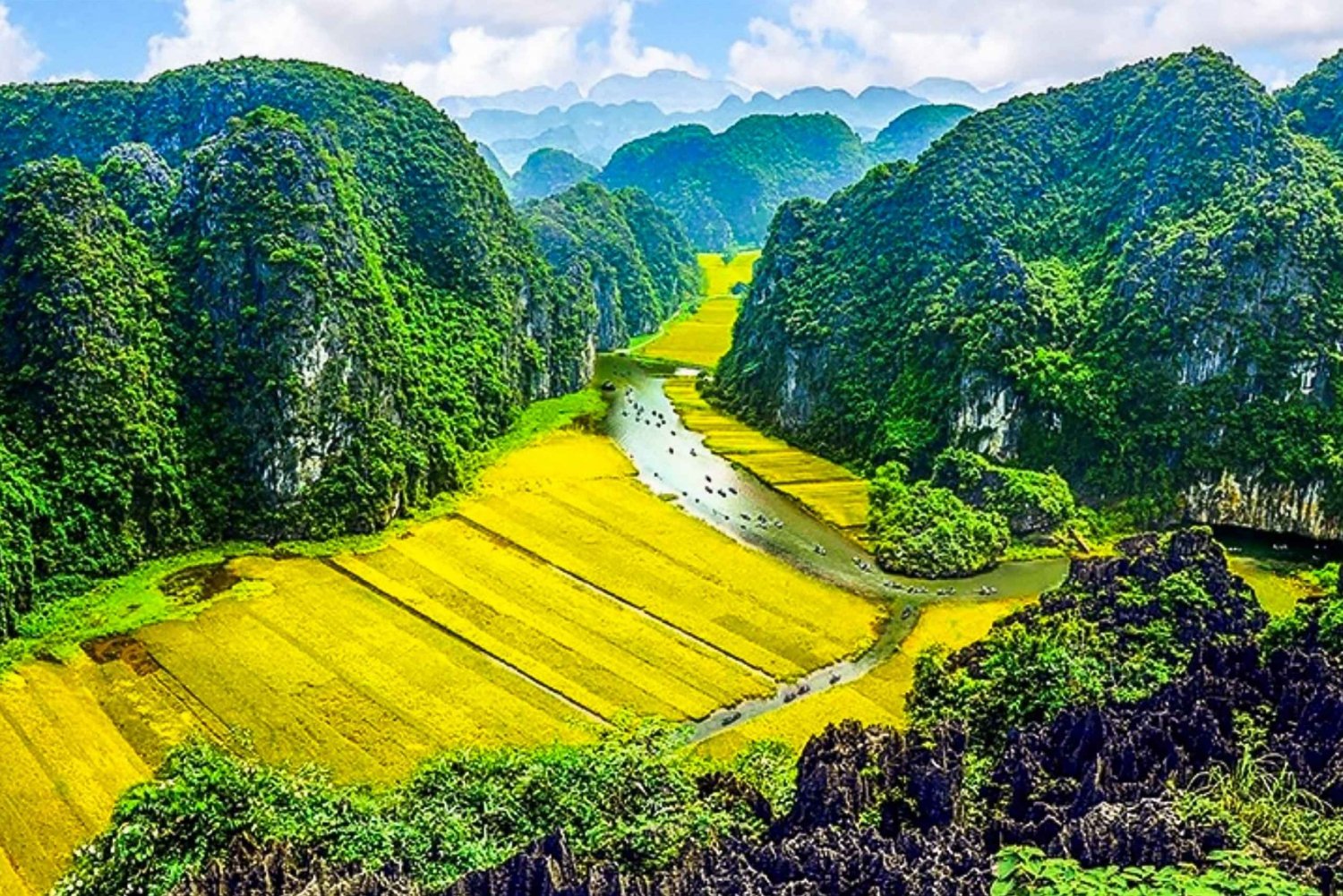 Hanoi/Ninh Binh: Excursión de un día a Tam Coc, Hoa Lu y Cuevas de Mua