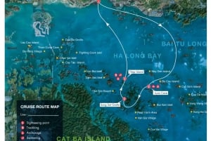 Ha Long & Bai Tu Long-båttur med kajakpaddling och lunchbuffé