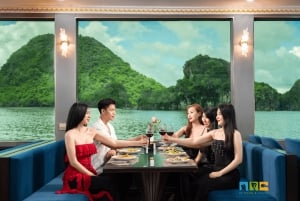 Baia di Ha Long: Crociera di lusso di un giorno, grotte, kayak e pranzo a buffet