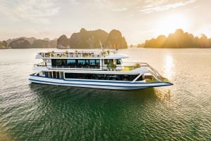 Baia di Ha Long: Crociera di lusso di un giorno, grotte, kayak e pranzo a buffet