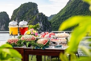 Baia di Ha Long: Crociera di lusso di un giorno, grotte, kayak e pranzo a buffet