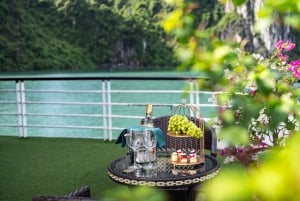 Baia di Ha Long: Crociera di lusso di un giorno, grotte, kayak e pranzo a buffet