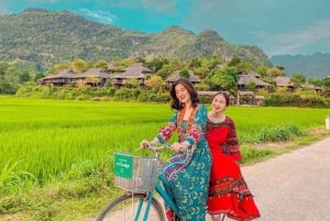 マイチャウ：トレッキング、サイクリング、食事、ホームステイを含む2日間ツアー