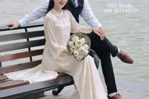 Hanoi: Ao Dai-fotografering med sminke og tilbehør