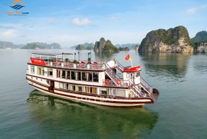 Hanoi: Koselig cruise med overnatting i Halong Bay med måltider