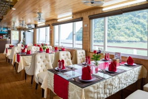 Hanoi: Crucero de día completo por la bahía de Halong con travesía a nado y en kayak