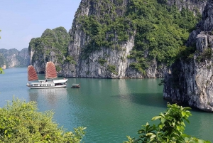Hanoi: Crucero de día completo por la bahía de Halong con travesía a nado y en kayak