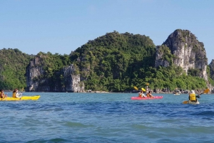 Hanoi: Crucero de día completo por la bahía de Halong con travesía a nado y en kayak