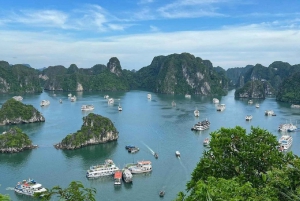 Hanoi: Crucero de día completo por la bahía de Halong con travesía a nado y en kayak