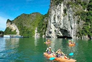 Hanói: Cruzeiro de luxo de dia inteiro na Baía de Ha Long com almoço e caiaque