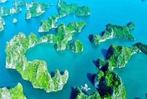 Hanoi: Bådtur i Halong-bugten med buffet, kajaksejlads og transport