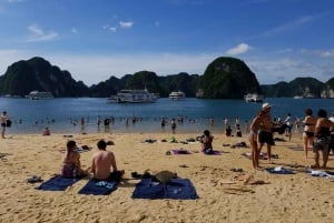 Hanoi: escursione di un giorno nella baia di Halong con l'isola di Titop, la grotta e il kayak