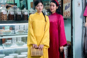 ハノイ：旧市街で伝統的なアオザイレンタル＆フォトウォーク