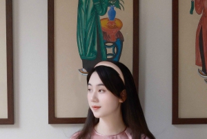 ハノイ：旧市街で伝統的なアオザイレンタル＆フォトウォーク