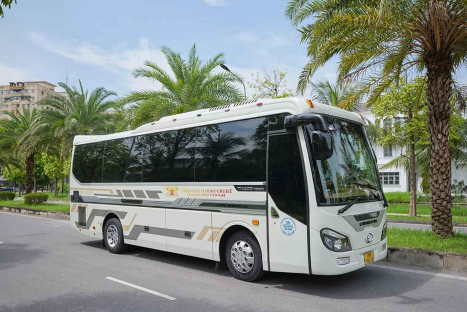 Ninh Binh: Dagstur til Halongbukta med måltid og avlevering i Hanoi