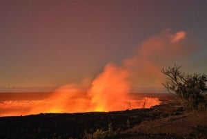 From Kona-Volcanoes & waterfall tour in a small group