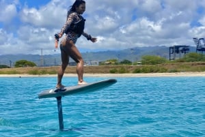 Hawaï: Elektrische draagvleugelboot groepsles surfen