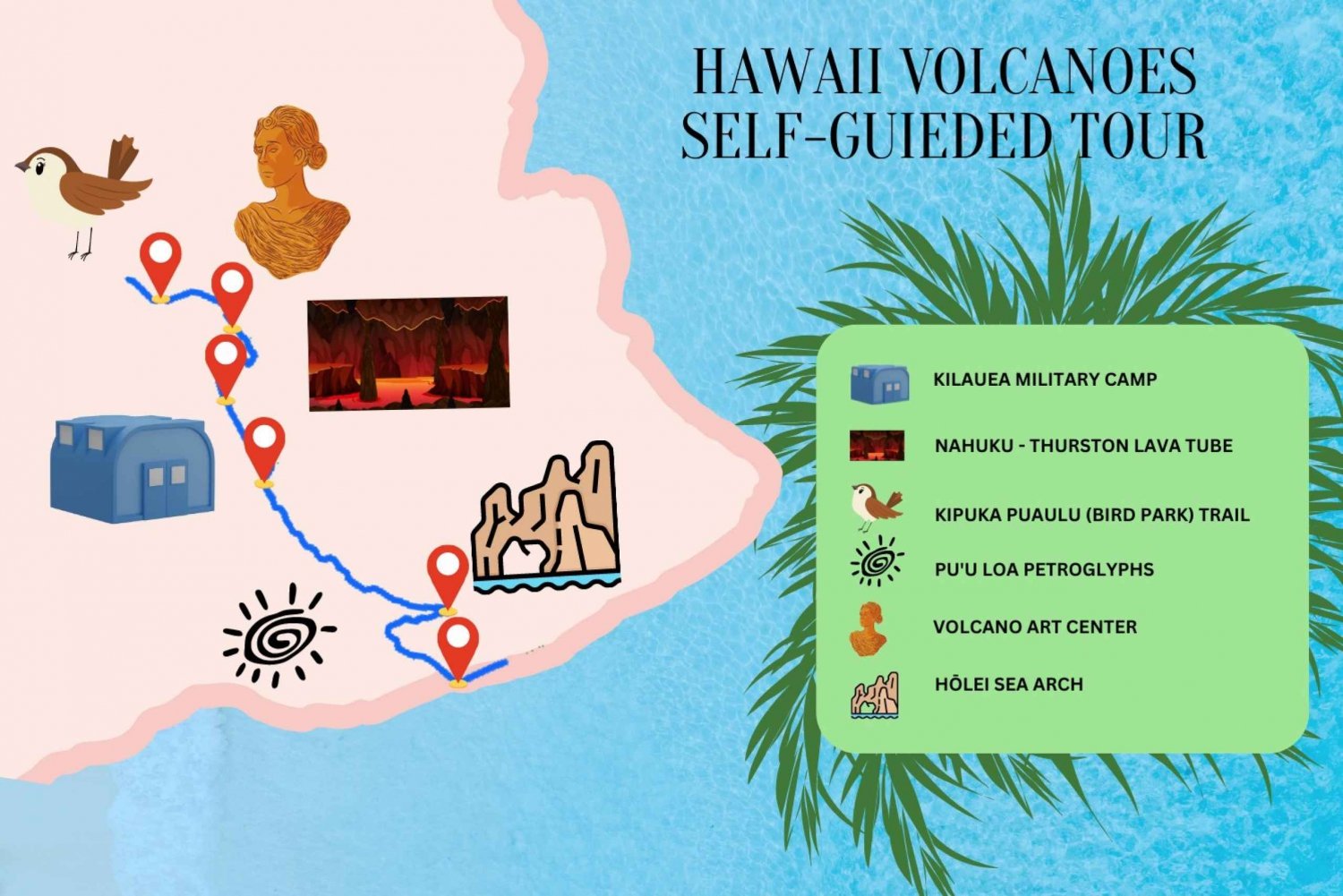 Parque Nacional dos Vulcões do Havaí: Tour guiado por você mesmo