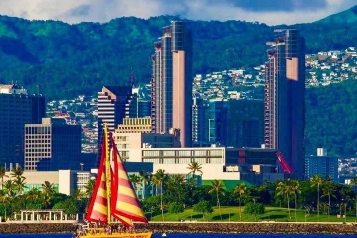 Honolulu : Voile libre sur la rive sud