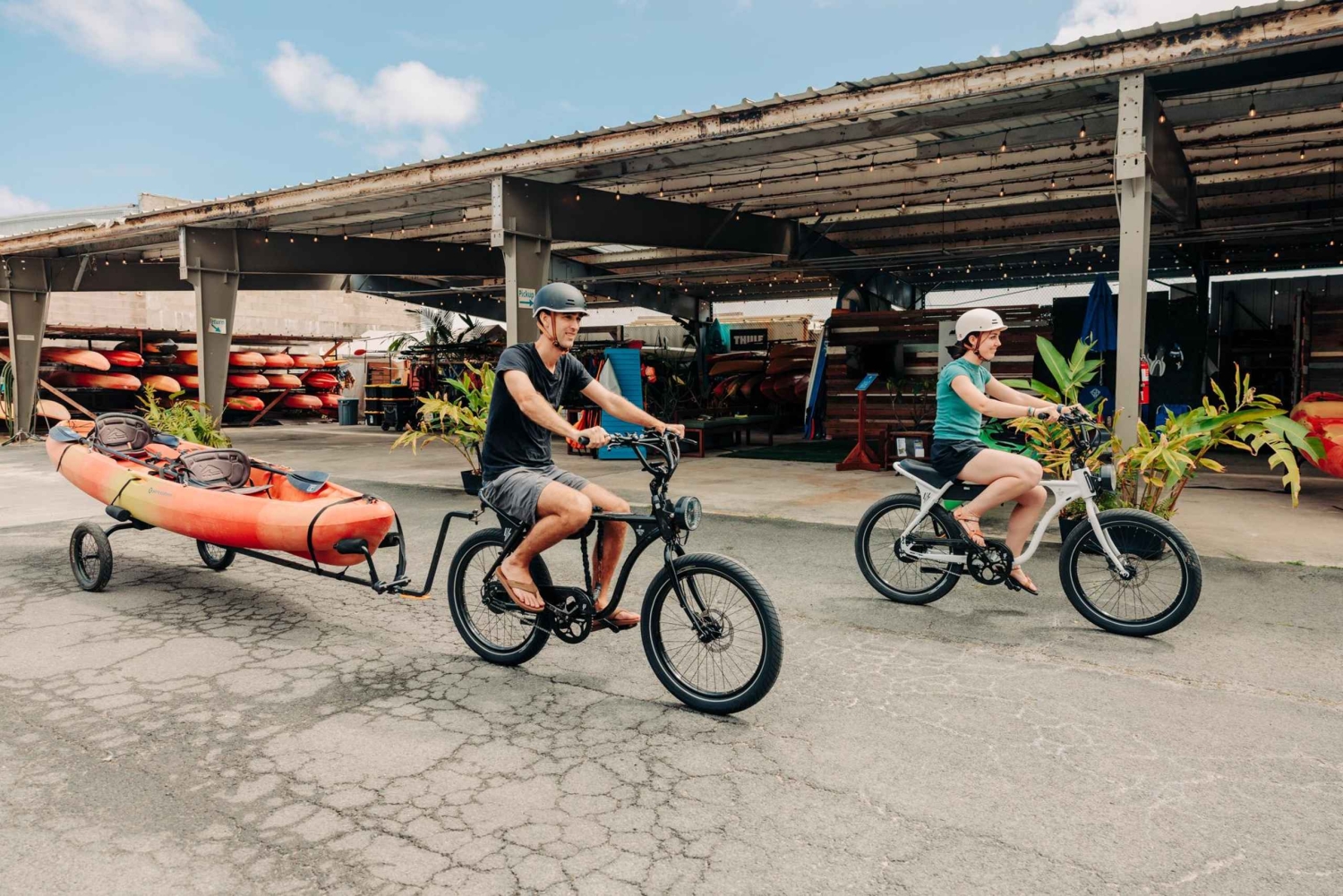 Kailua, Oahu: Excursión guiada en bicicleta eléctrica y kayak a las islas Mokulua