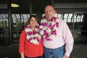 Kauai: saluto tradizionale Lei all'aeroporto di Lihue