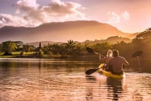カウアイ島シークレット滝へのガイド付きカヤックとハイキング