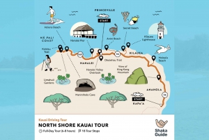 Passeio de carro pela costa norte de Kauai: Guia de turismo em áudio