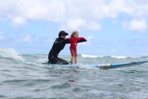 Costa norte de Oahu: aula especial de surf em tandem para crianças