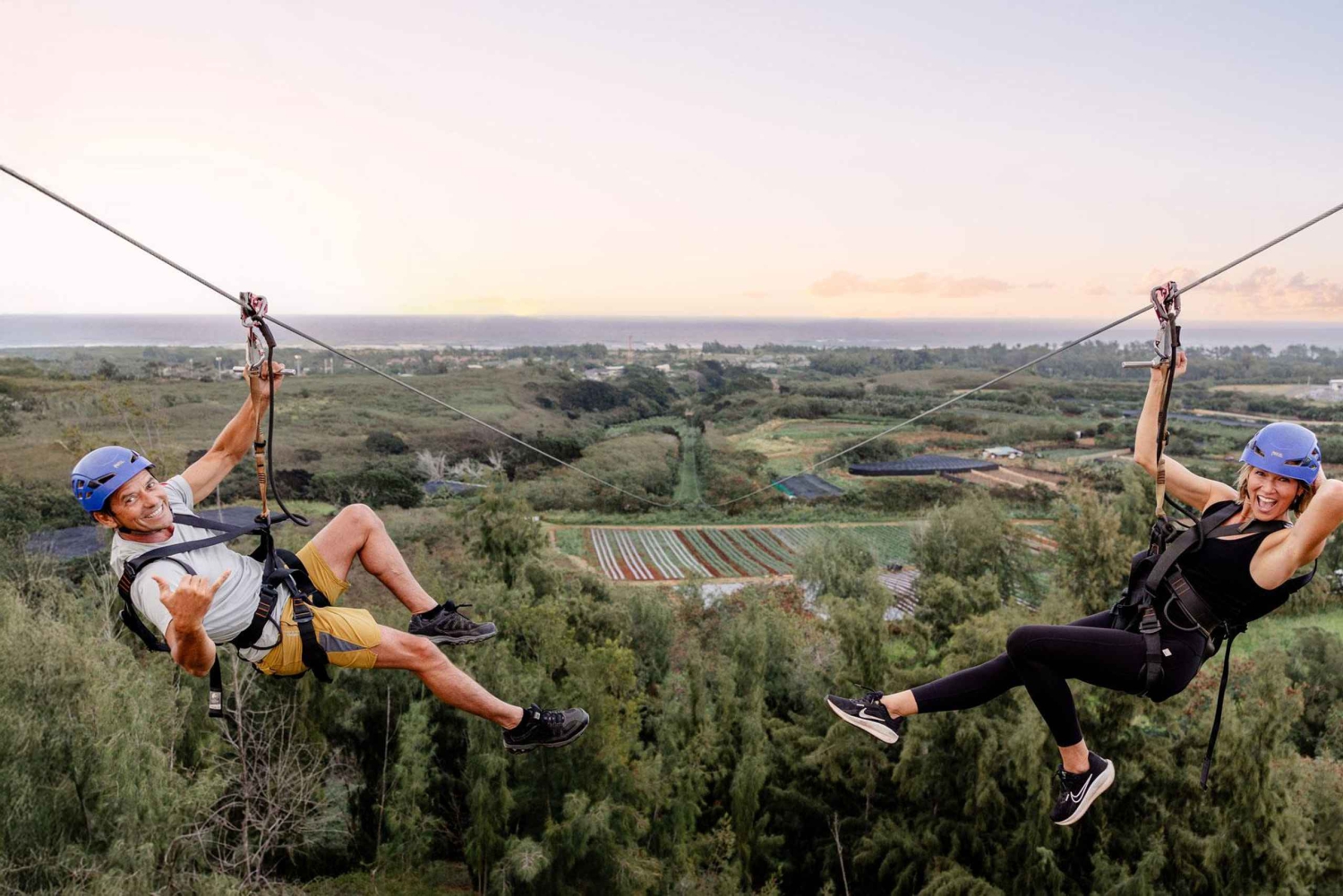 Oahu: Przygoda na linach na północnym wybrzeżu z przejażdżką quadami i wycieczką po farmie